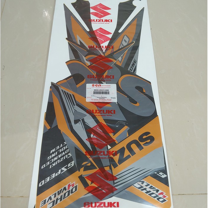 Stiker Bodi & Lis Body & Striping Satria Fu 2015 Hitam Gold Original