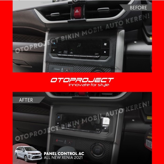 Panel Cover Control Front Seat Mobil All New Avanza Xenia 2021 Carbon Wooden Black Piano