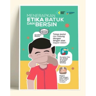 Jual Poster Etika Batuk Poster Menerapkan Etika Batuk Dan Bersin Yang Benar Shopee Indonesia