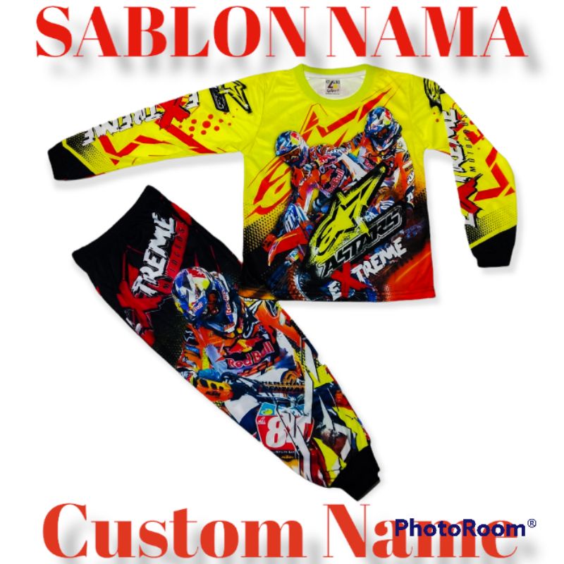 SETELAN BAJU MOTOR CROSS , SETELAN BAJU ANAK MOTOR BALAP, SETELAN BAJU ANAK LAKI LENGAN PANJANG