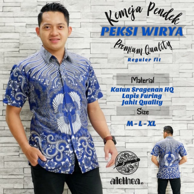Batik Pria PEKSI WIRYA Pendek Katun Full Furing Termurah