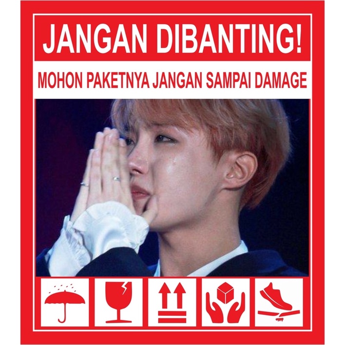 STIKER FRAGILE KPOP LUCU KOREA STIKER JANGAN DIBANTING-N