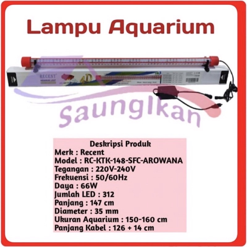Lampu LED Tanning RECENT KTK 148 SFC Arwana 4D Kontes quality 4 Baris