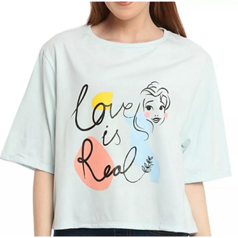 Kaos T-shirt Oversize Baju Disney Atasan Pakaian wanita hitam putih grey blue