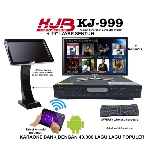 E0809 Paket Kjb Kj999 Kj 999 Karaoke Player Dan Touchscreen Sln Geisler New