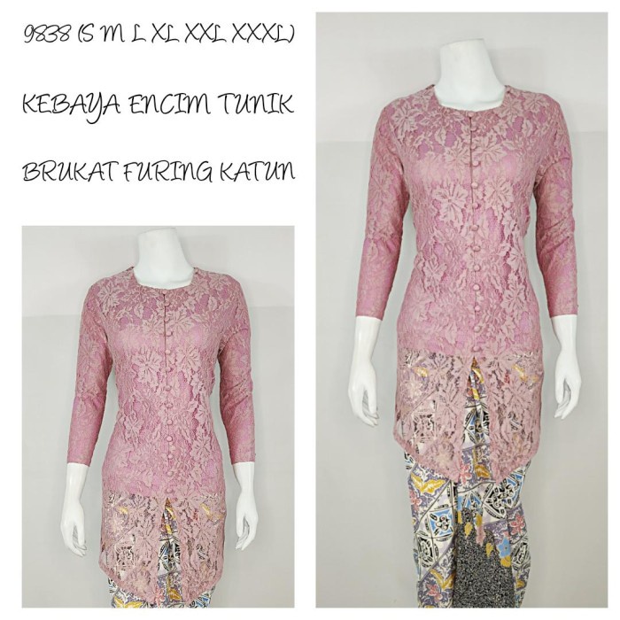 WBS Indah Kebaya Collection 9612 Kebaya Kutubaru Floy Lengan Panjang - Rose Gold, S KODE 874