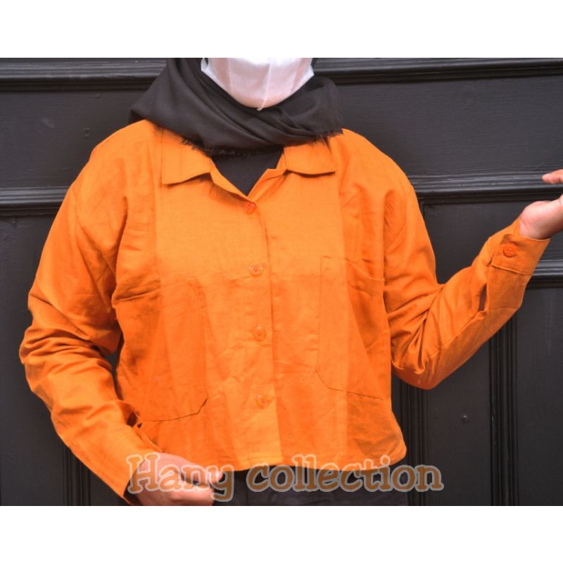 Kemeja Gita Rami Basic Shirt//Kemeja Crop kekinian//kemeja oversize terbaru-6