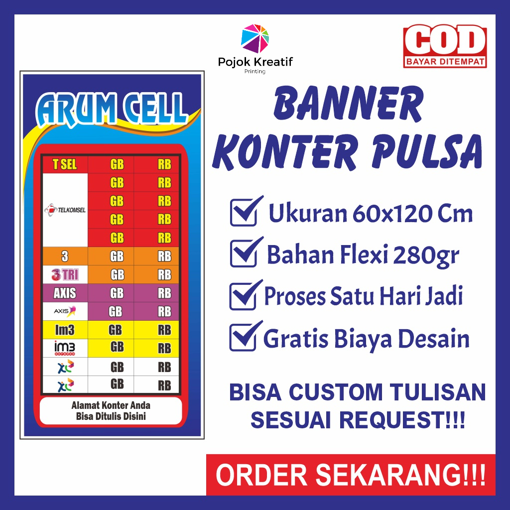 Banner Baner Bener Benner Spanduk Sepanduk Backdrop Plang Promosi Usaha List Lis Daftar Harga Paket 