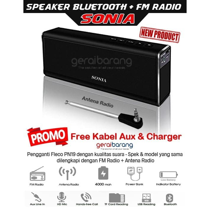 Fleco PN 19 Speaker Bluetooth Super Bass