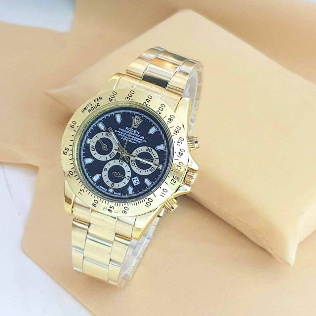 Jam tangan pria rolex sport gold