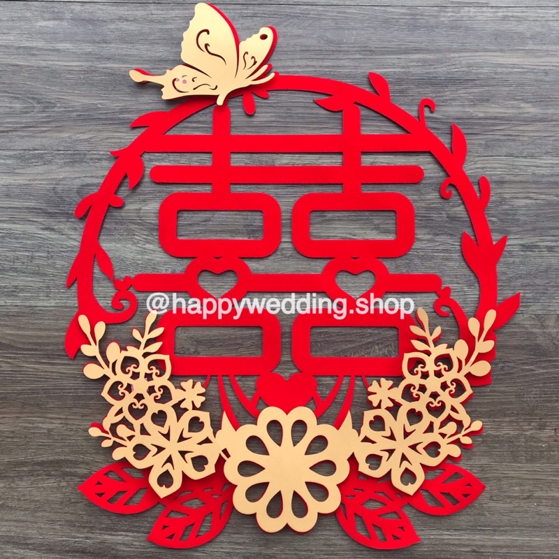 

Stiker Shuang Xi Bludru 3D Timbul / Stiker Sanghie 3D 50cm