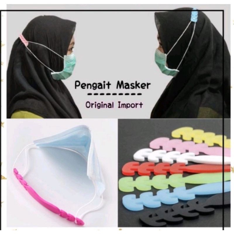 Connector Masker Jilbab / konektor hijab Pengait Masker Hijab Kain Katun conector Hijab Termurah