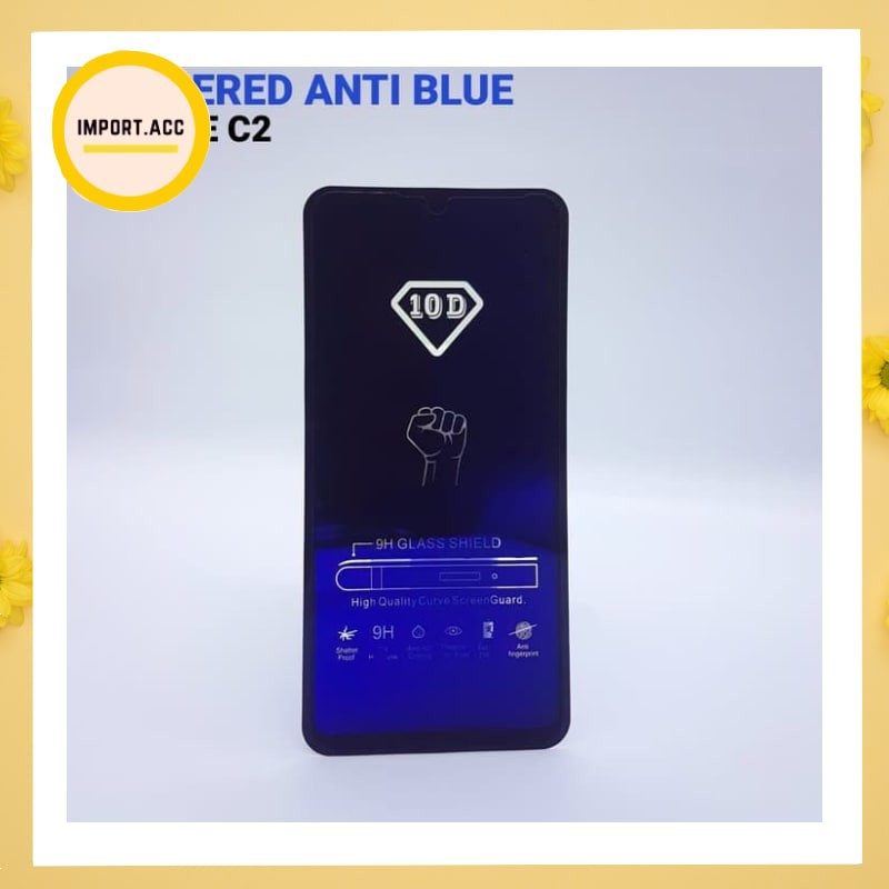 Tempered Glass Blue ray anti gores blue 10D  Realme C12/5i/C1/C15/C11/C2/C3 full cover [import]