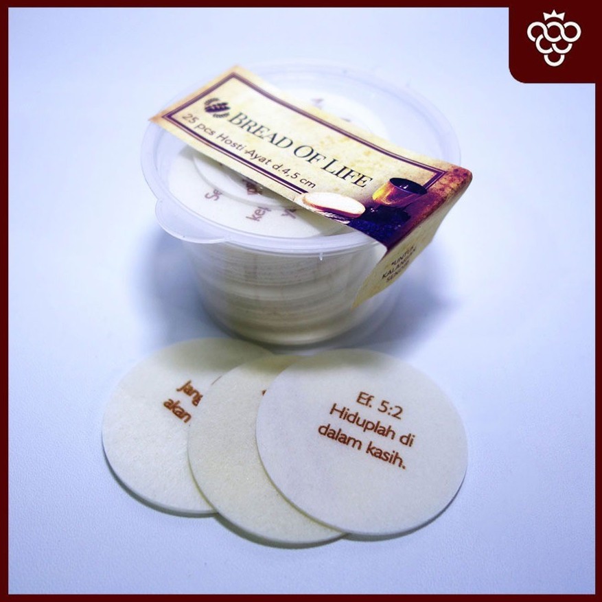 

Hosti Ayat Perjamuan Ukuran 4.5cm - Isi 25 pcs