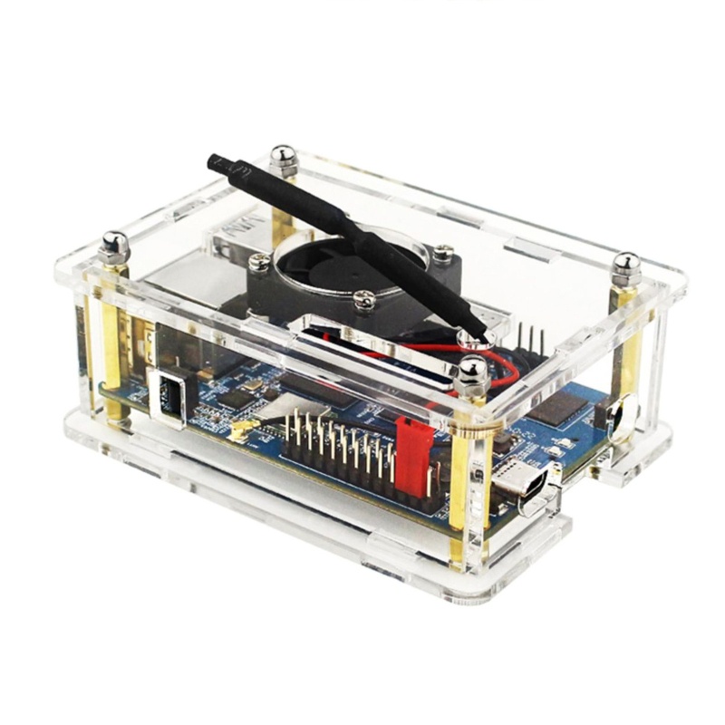 Btsg Heatsink Untuk Case Untuk Orange Pi 4lts Akrilik Untuk Case DIY Dengan Fan Pendingin Tenang Heatsink Kit Tahan Lama