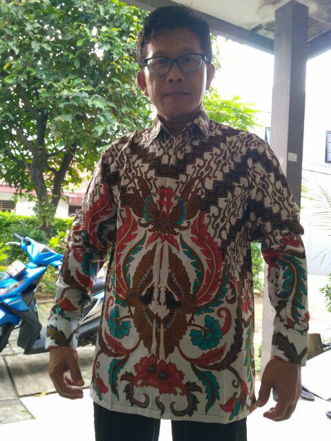 Atasan Kemeja Batik Premium Semi Sutra Silky Kombinasi Furing Istimewa Sutera Kilau Licin - New