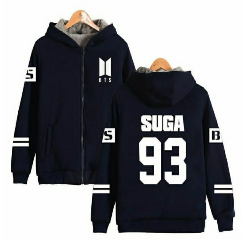 S - XXXXXL(6XL) Jaket SUGA J-HOPE Hoodie JIMIN V RAP ZIPPER KPOP NAMA MEMBER BIGSIZE JUMBO JAKET PRIA WANITA