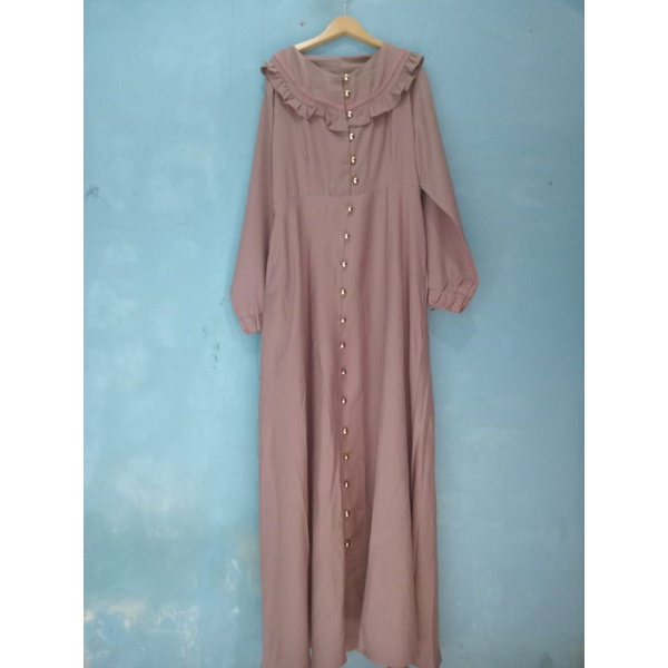 Ready Gamis Nidia Full kancing-Gamis Wanita