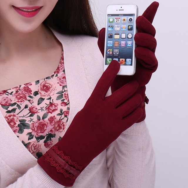(Cacat gudang) Sarung Tangan Winter Touchscreen Bulu Glove Fingerprint