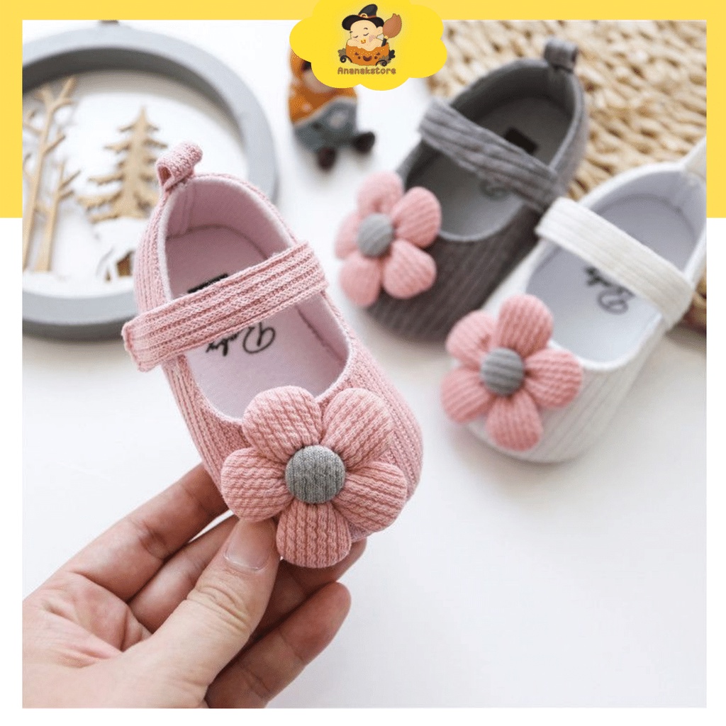 Sepatu baby Perempuan 0-18 bulan Motif BUNGA MINI / Sepatu baby WANITA lucu