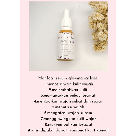 SERUM SAFFRON GLOWING 10ML (READY STOK)//Serum mengglowingkan // serum glowing saffron