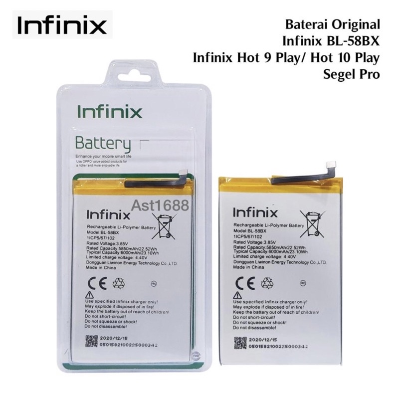 Battery Baterai infinix BL58BX  Hot 9 Play / Hot 10 play BL-58BX  Tanam