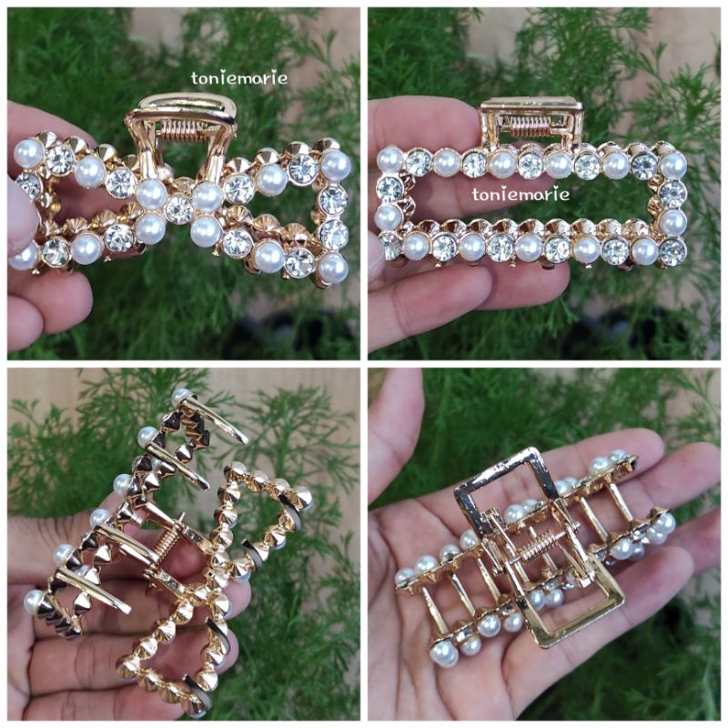 Jepit Besi Pita - JEPIT RAMBUT BESI MUTIARA EMAS BESAR - JEPIT RAMBUT KOREA - JEPITAN - JEPIT DEWASA