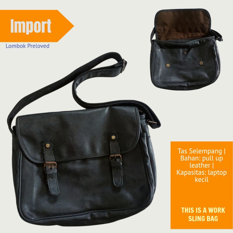 Tas Selempang Kulit Asli Size Medium