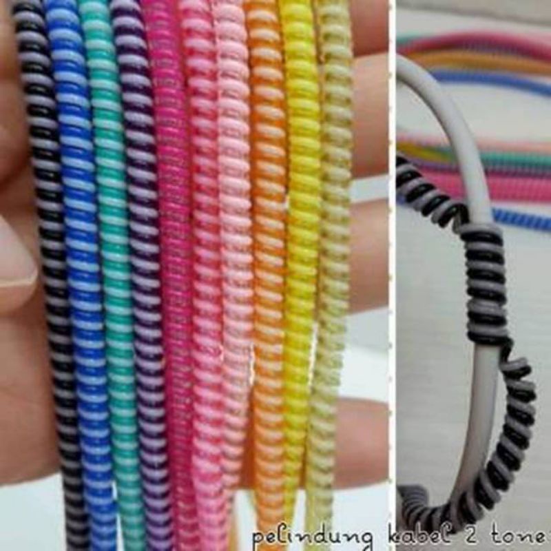 PELINDUNG KABEL 2 WARNA T44 / PELILIT KABEL SPIRAL / CORD PROTECTOR SB
