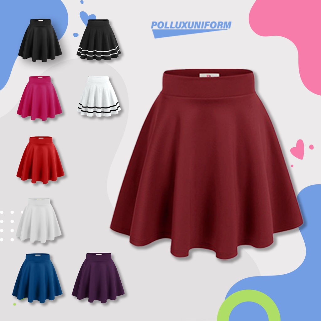 Rok MIni korea Rok Mini skirt Rok Tennis Rok Mini Flare Rok Pendek Wanita Rok Senam Rok Aerobic