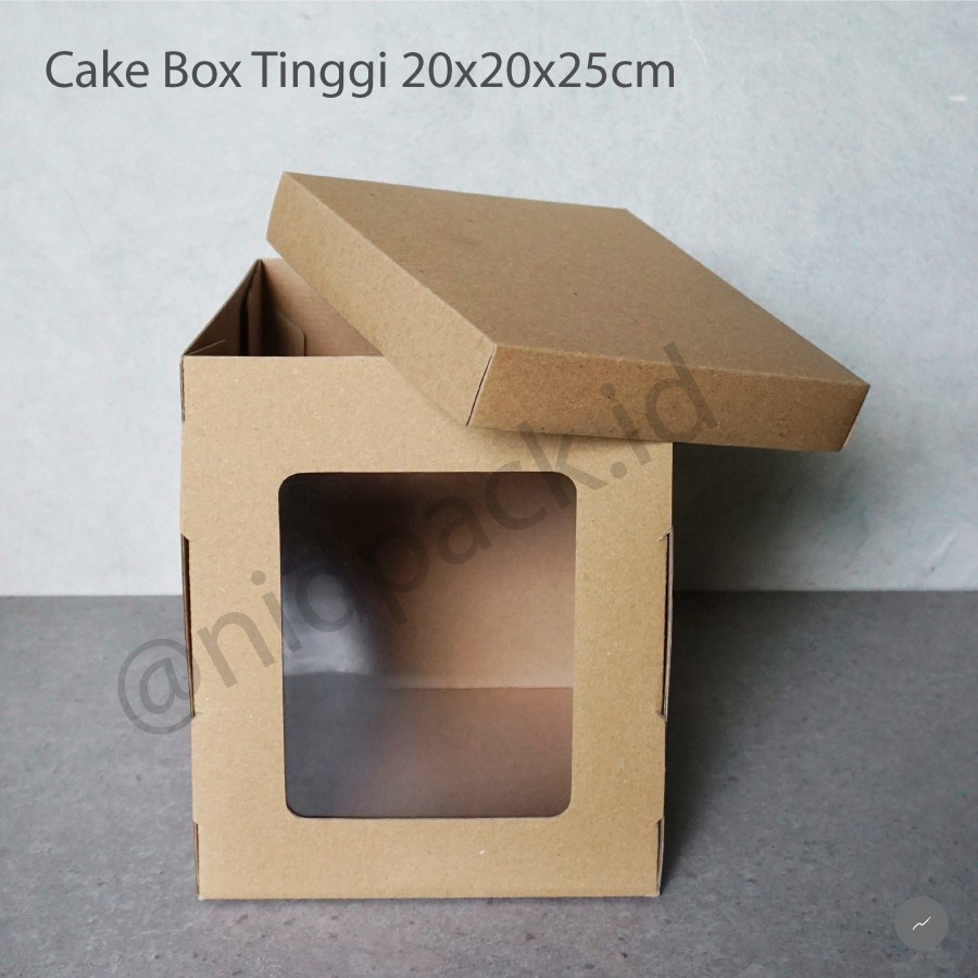 

Dus Kue Tinggi Tall Cake Box 20x20x25cm isi 5pcs (KRAFT)