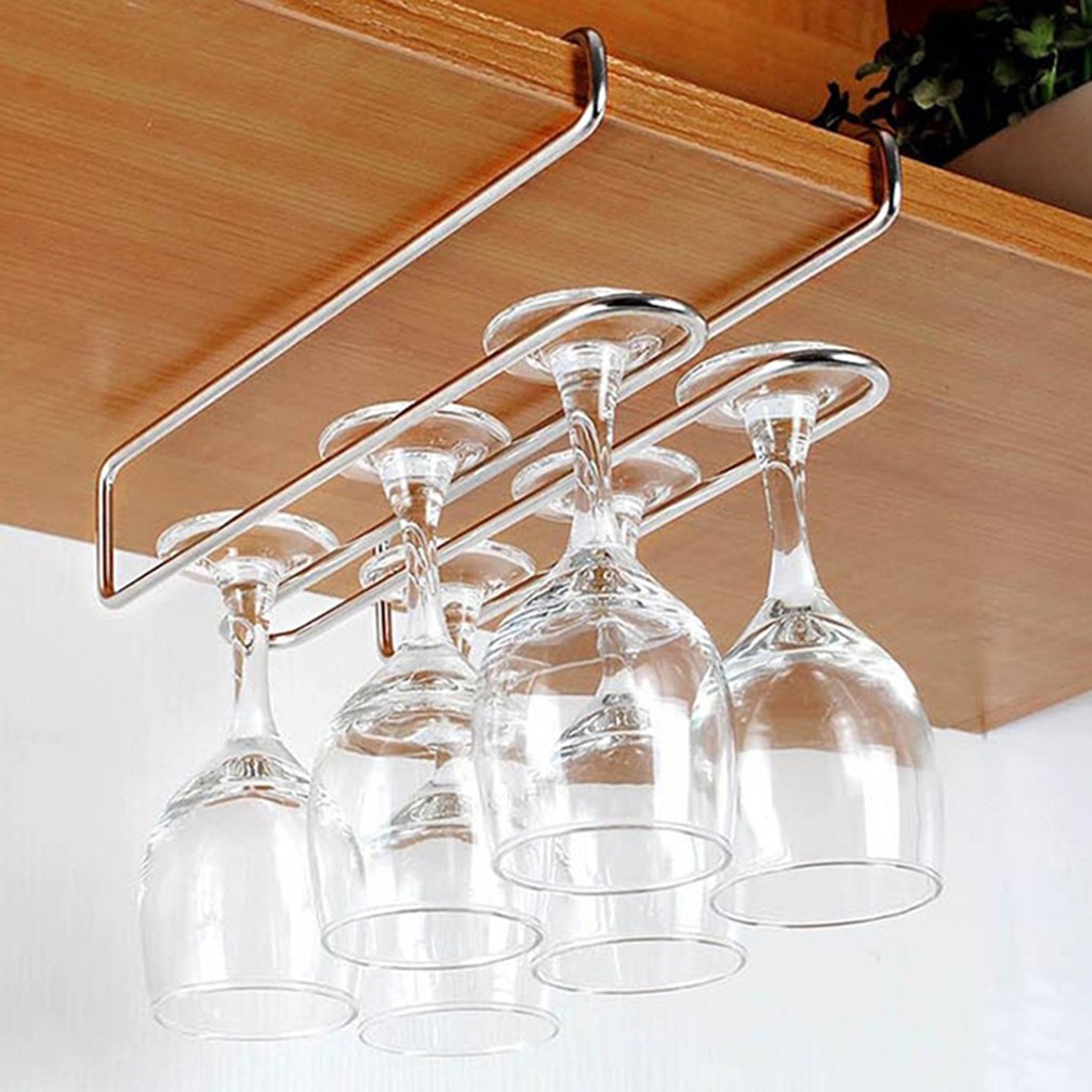 Rak Pengait Kaca Cupboard Hanging Rack Kitchen Cabinet Glass Holder Shelf Shopee Indonesia