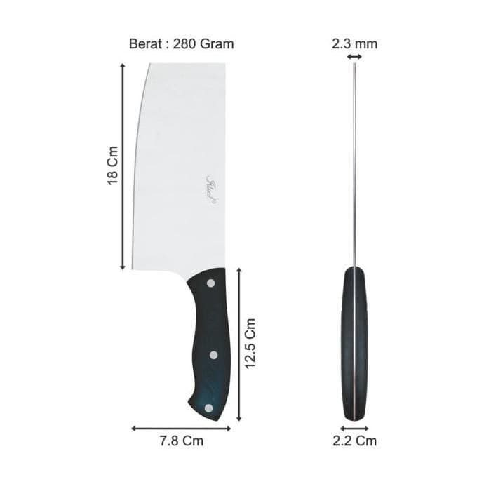 Ideal id1188 pisau golok / cleaver knife stainless steel