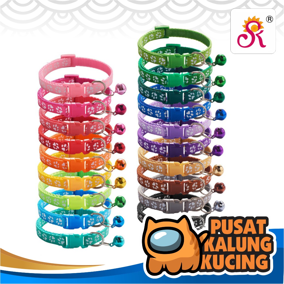 KALUNG KUCING SIZE M HARGA GROSIR BAHAN NILON BISA UNTUK ANJING, KELINCI, OTTER DLL aksesoris anti kutu murah tempat makan minum mainan berkualitas eksklusif premium cetak lonceng kitten tempat tidur grooming  kulit pakan  collar cat pet  kitty