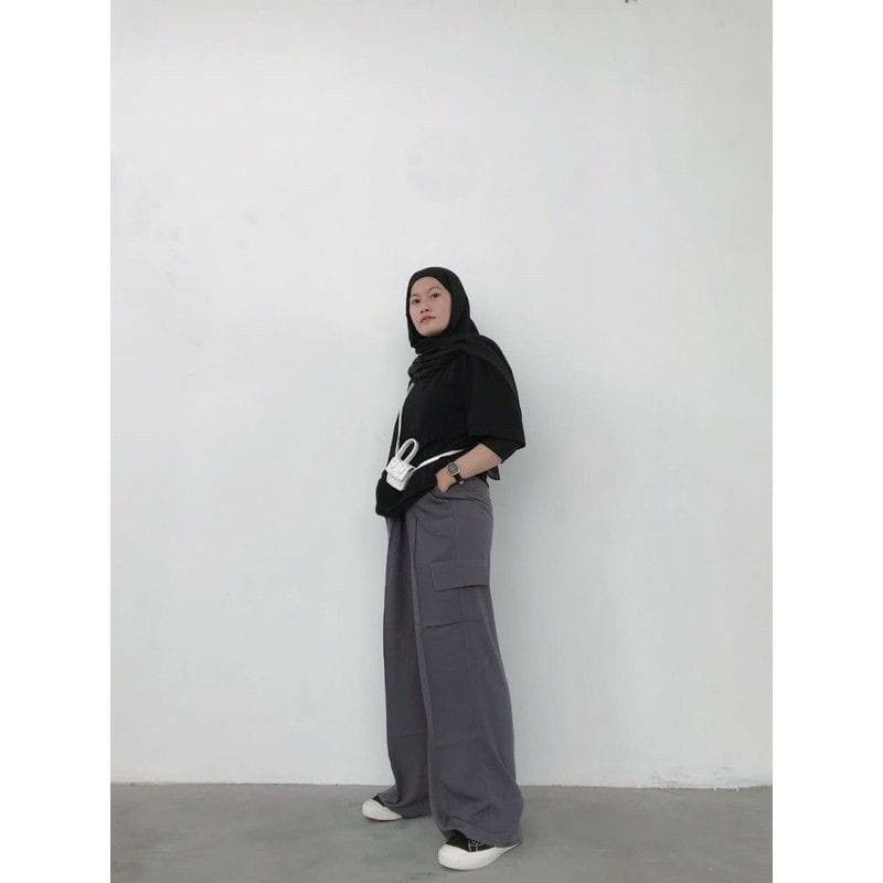 LYORA PANTS RAYON/KULOT RAYON CARGO/ KULOT RAYON HIGWAIST/ KULOT RAYON WANITA