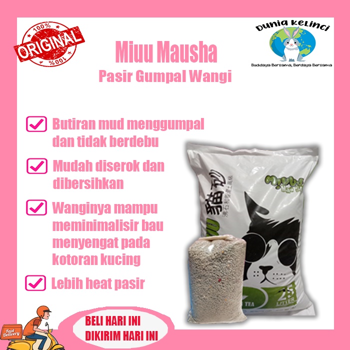 Pasir gumpal kucing MIUU MAUSHA 1 Kg wangi Premium