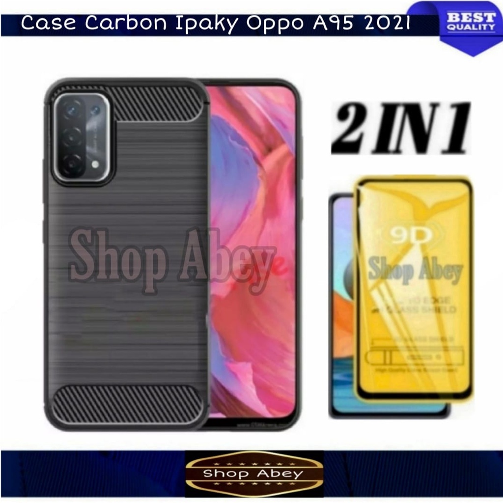CASE CARBON OPPO A95 2021 ULTRA SLIM CARBON FIBER PREMIUM SOFTCASE OPPO A95 2021 FREE ANTI GORES LAY