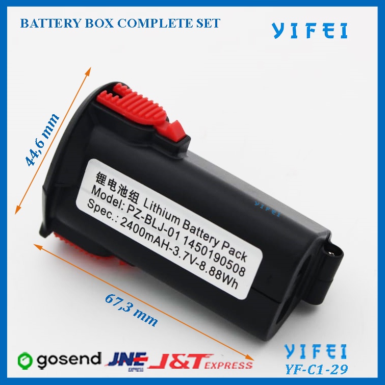 BATTERY BOX COMPLETE SET YIFEI YF-C1-29/BATERAI YJ-C1/YJ-C50