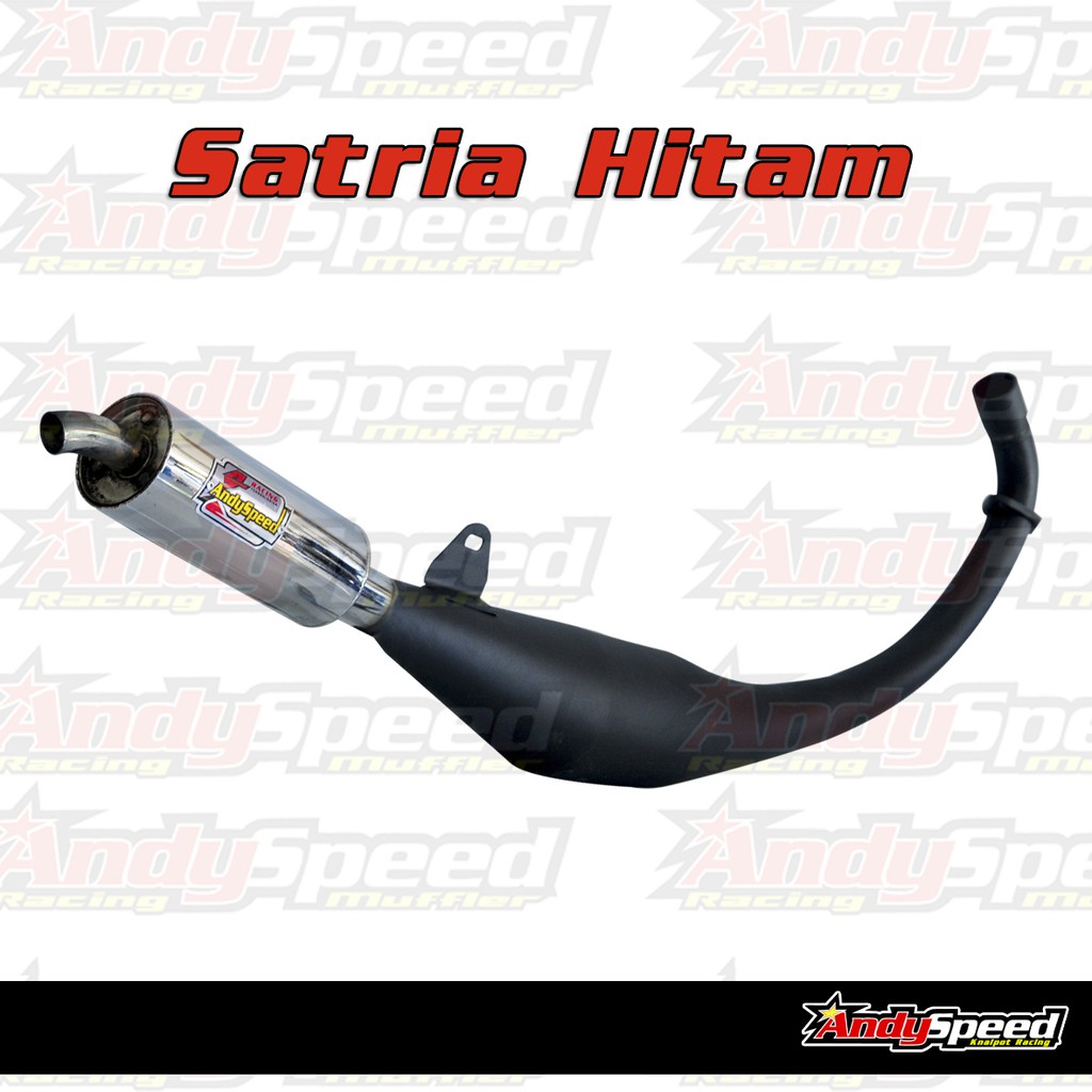 BONUS KAOS Knalpot SATRIA 2TAK STANDAR RACING HITAM merk andy speed