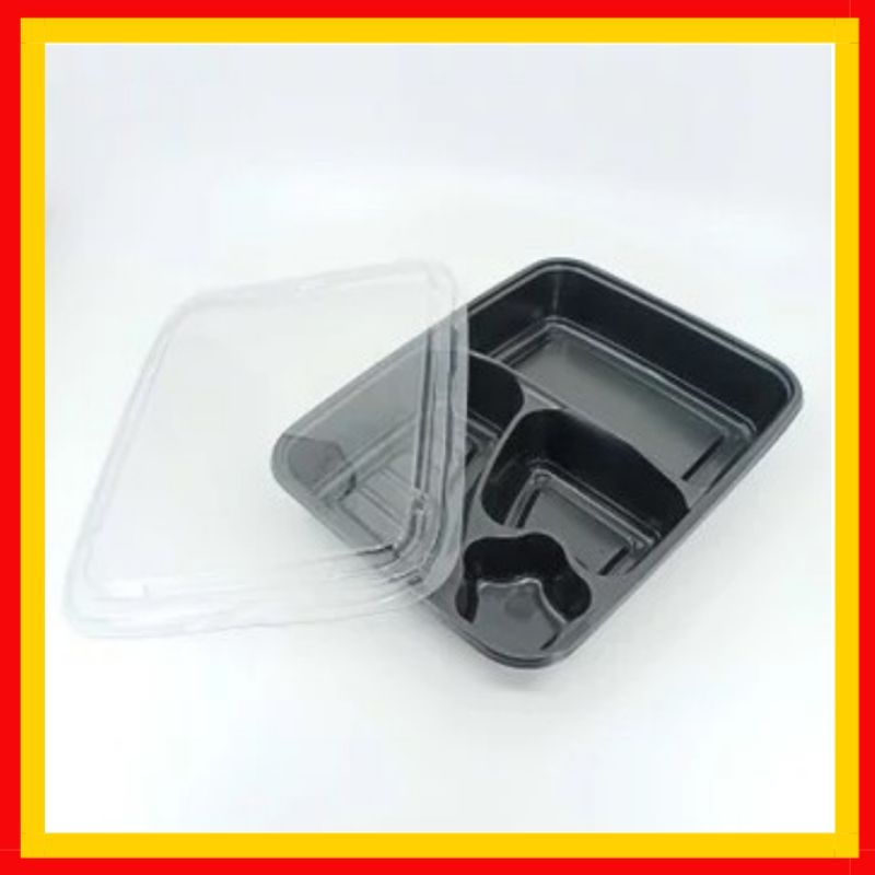 Bento Sekat Kotak / Bento Makan Plastik / Mika Box Bento || ASENDO