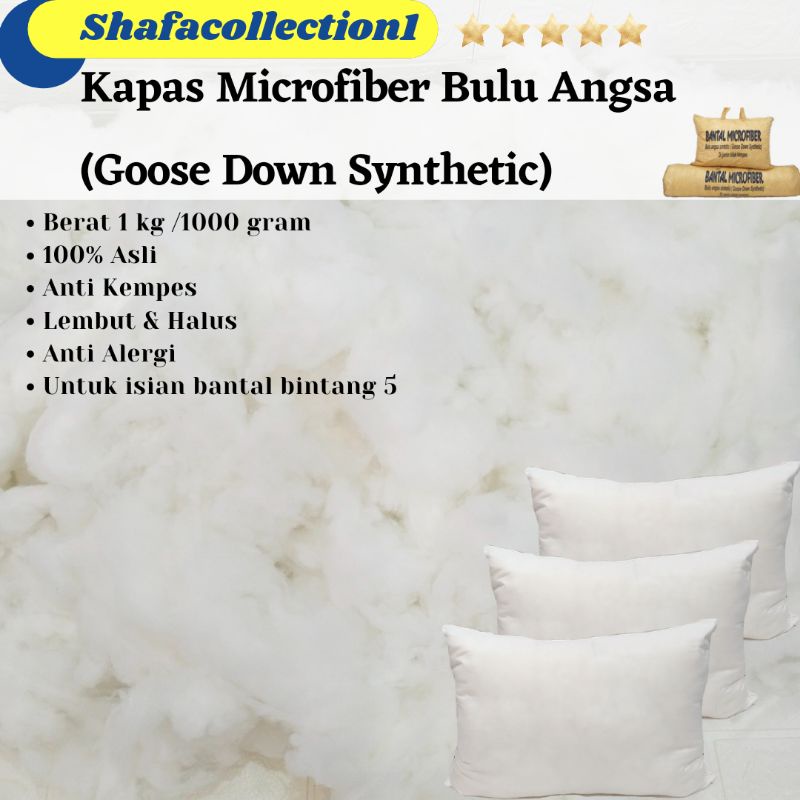 [PROMO] KAPAS MICROFIBER  Bulu Angsa (Goose Down Synthetic) Isian Bantal Bintang 5