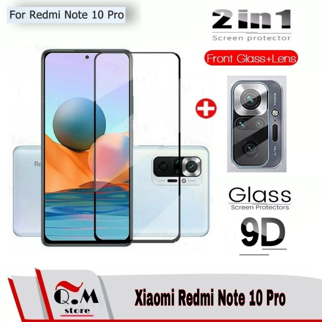 PAKET 2 IN1 Tempered Glass XIAOMI REDMI NOTE 10 PRO / NOTE 10 /REDMI 9/NOTE 9/NOTE 9 PRO  Lensa Camera