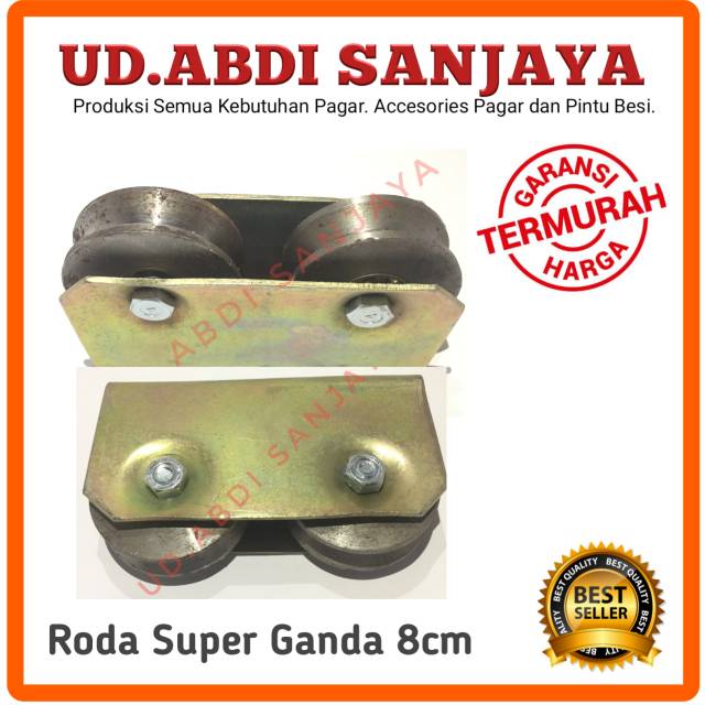 Roda Pagar Ganda Super Besi ukuran 8cm Roda Double