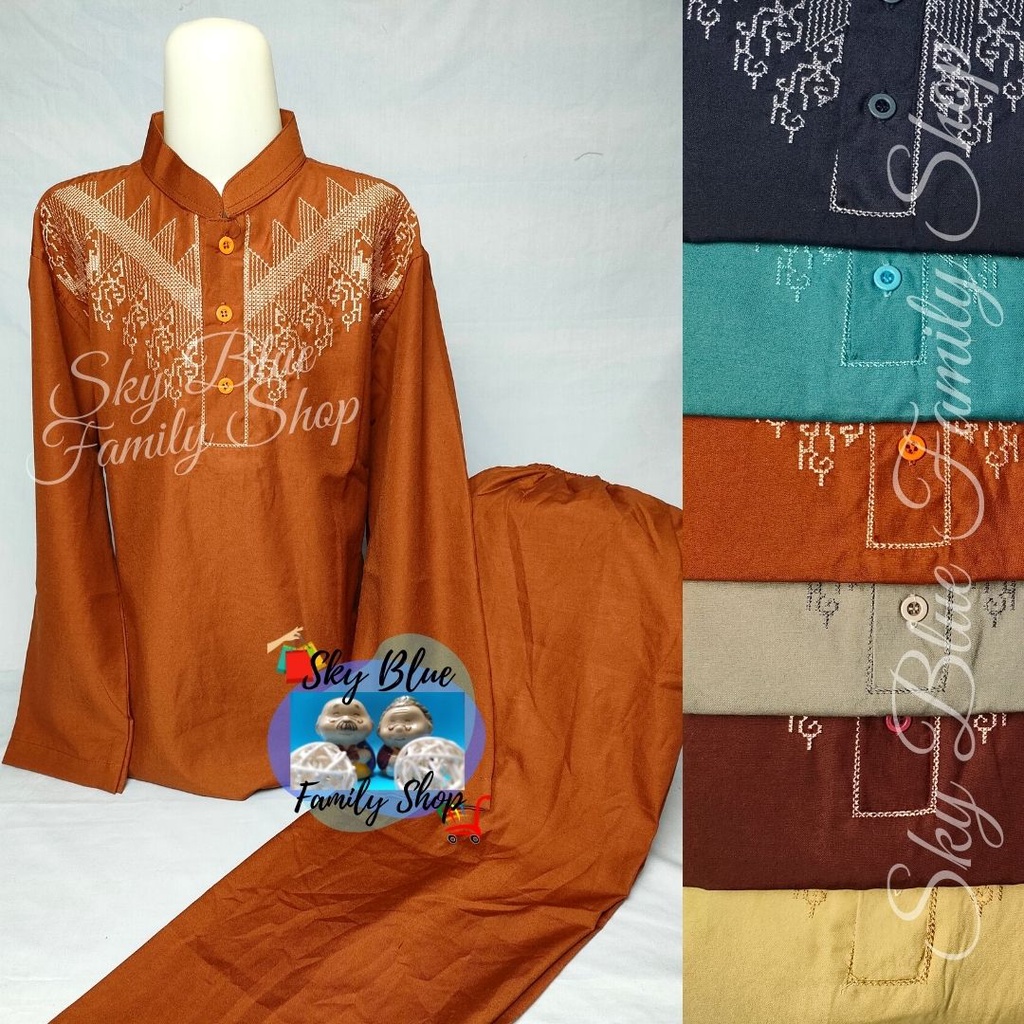 Sky Blue Family Shop BK-RKM116 Baju KOKO Usia 8 9 10 11 12 13 14 tahun ANAK Laki Setelan Set Gamis P