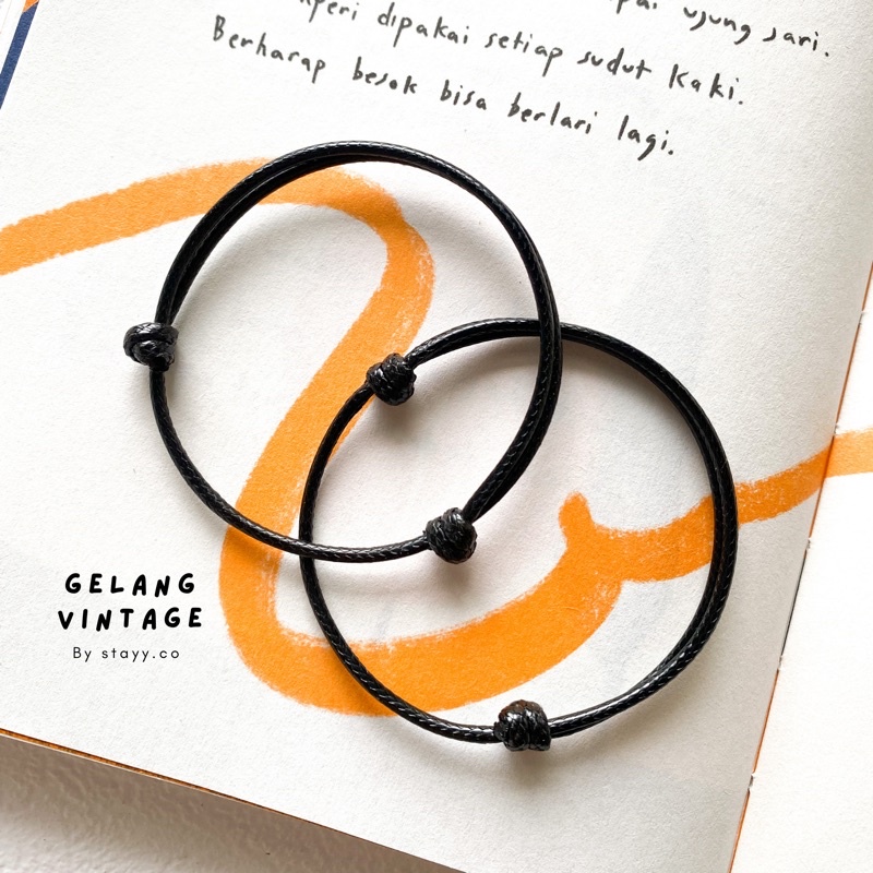 gelang tali kulit polos/gelang couple/gelang persahabatan