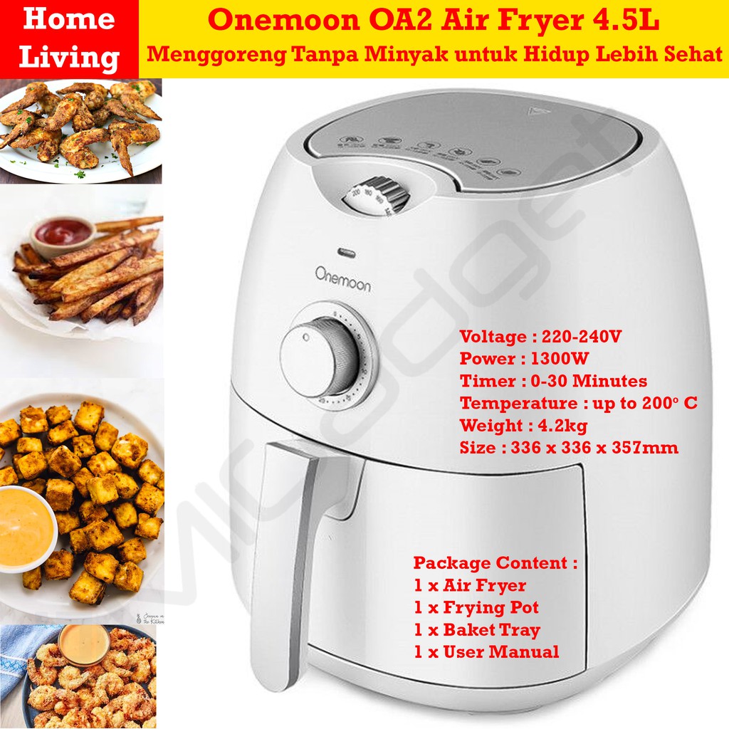 Onemoon OA2 Air Fryer Mesin Penggoreng Udara Tanpa Minyak 4.5L