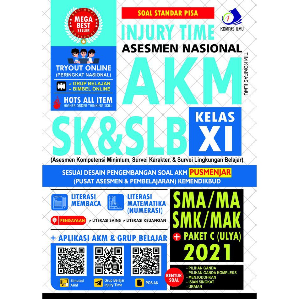 

Buku INJURY TIME ASESMEN NASIONAL AKM, SK & SLB SMA/MA 2021 PAKET C