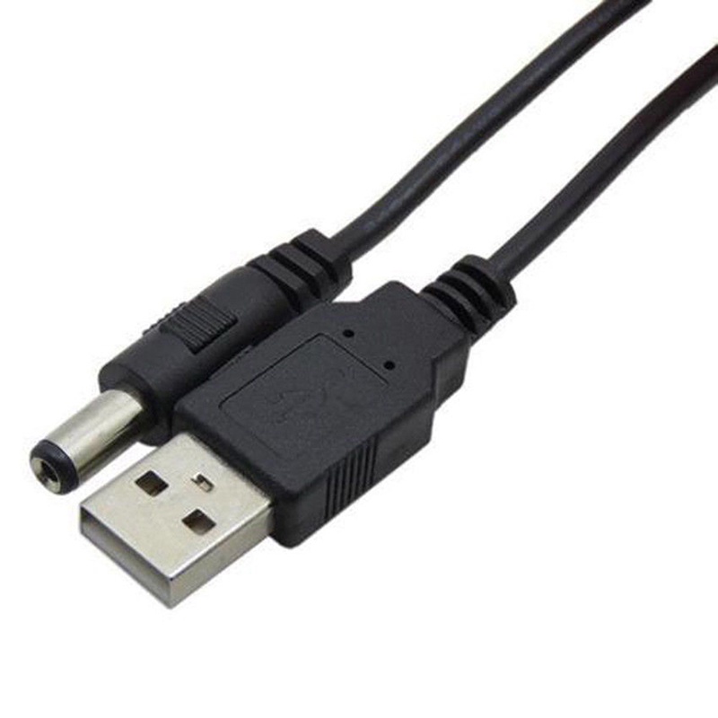 {LUCKID}USB Port to 2.5 3.5 4.0 5.5mm 5V DC Barrel Jack Power Cable Cord Connector Black