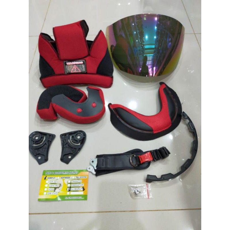 busa fulset helm KYT DJ maru kancing plastik + kancing besi + kaca