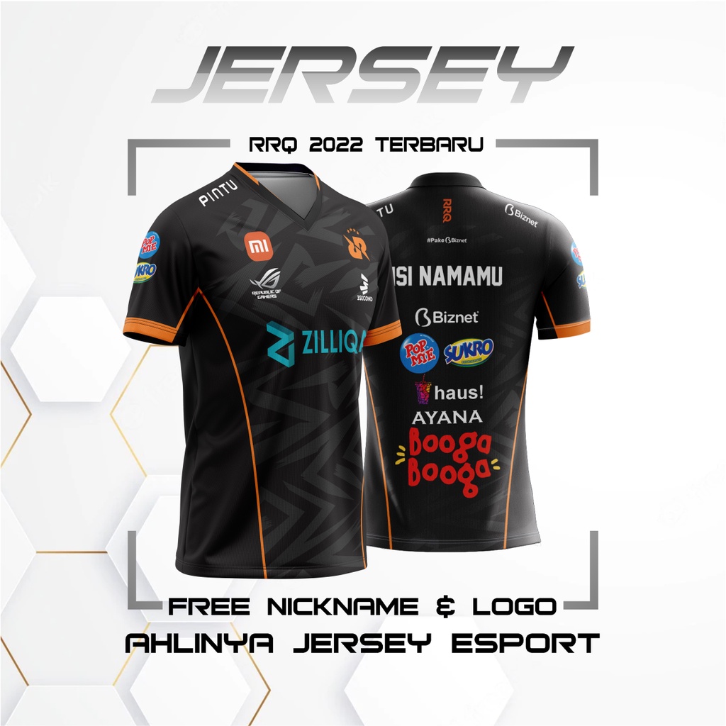 JERSEY KAOS RRQ ESPORT 2022 TERBARU  MPL SEASON 10 FREE NICKNAME